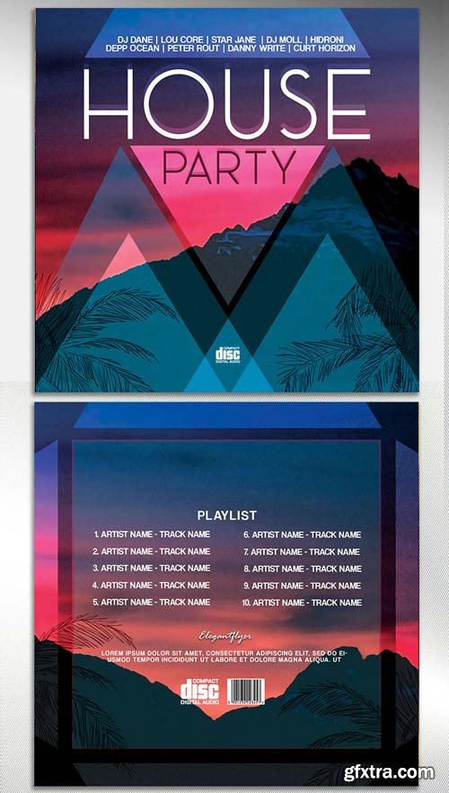 House party V14 2018 CD Cover PSD Template