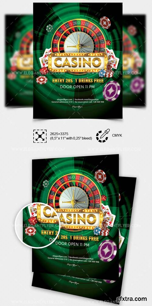 Casino V16 2018 Flyer PSD Template