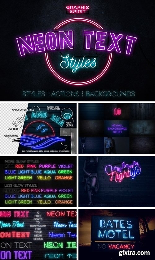 CM - Neon Text Layer Styles & Extras 2279828