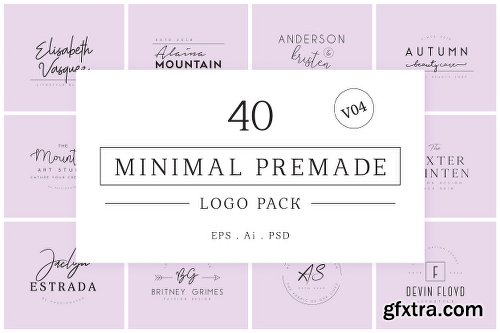 CreativeMarket Minimal Premade Logo Bundle V04 2562978