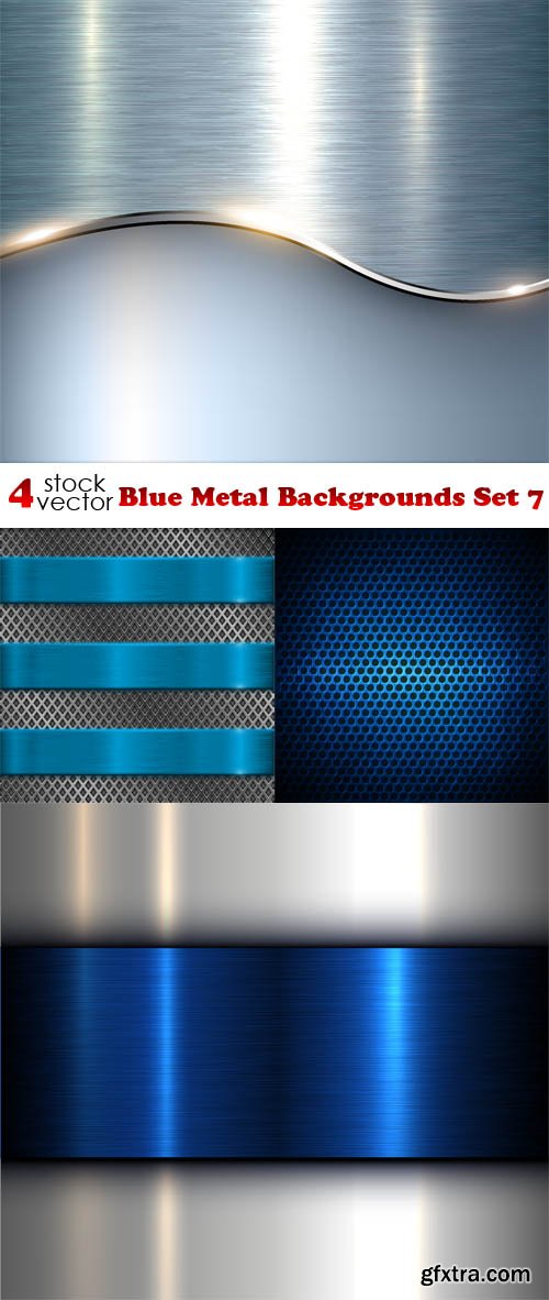 Vectors - Blue Metal Backgrounds Set 7