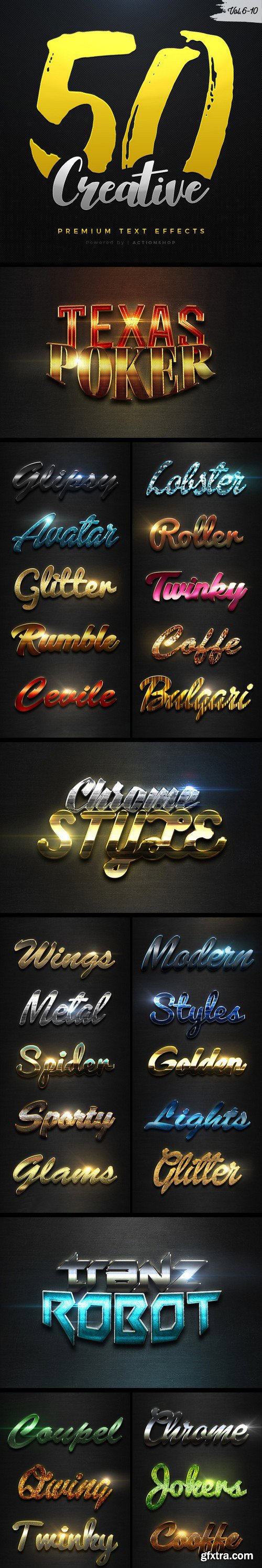 Graphicriver - 50 Creative Text Effects Bundle Two 21206282