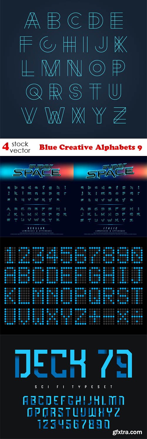 Vectors - Blue Creative Alphabets 9