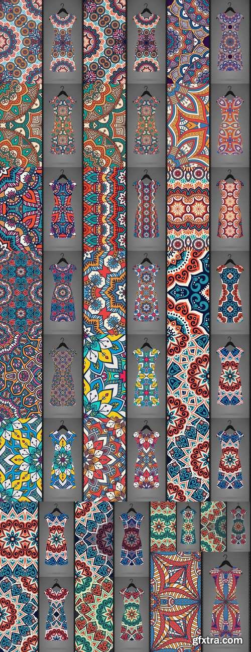 Dress clothing Indian ethnic ornament pattern mandala image banner 25 EPS