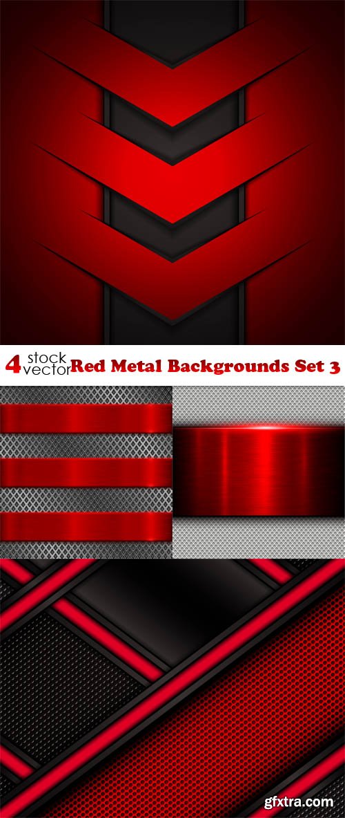 Vectors - Red Metal Backgrounds Set 3