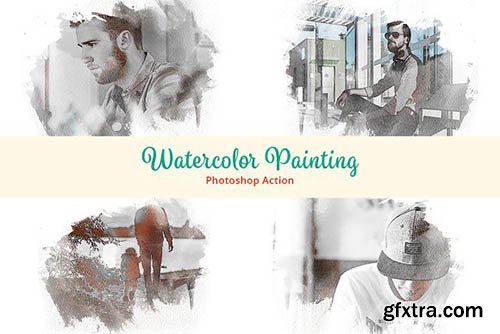 CreativeMarket - Watercolor Painting Photoshop Action 2821013