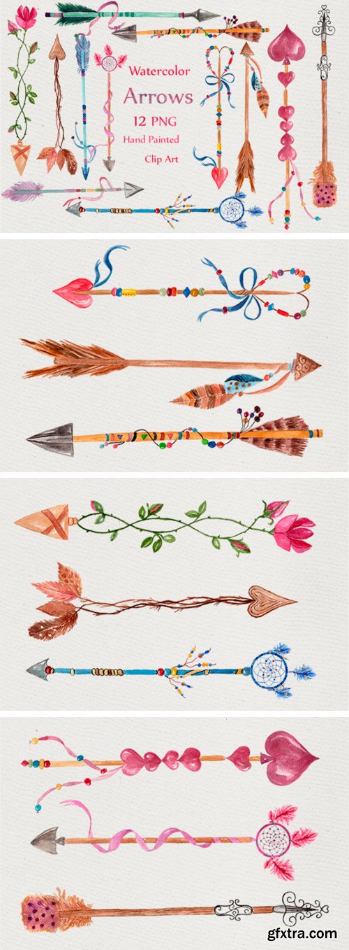 Creativefabrica - Watercolor Arrows Clipart