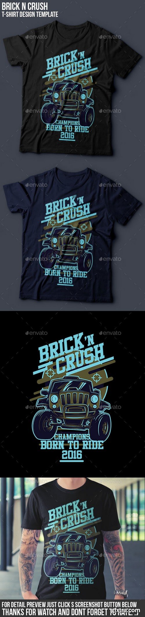 Graphicriver - Brick n Crush T-Shirt Design 14845593