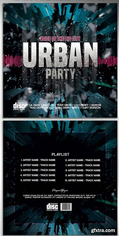 Urban party V5 2018 CD Cover PSD Template