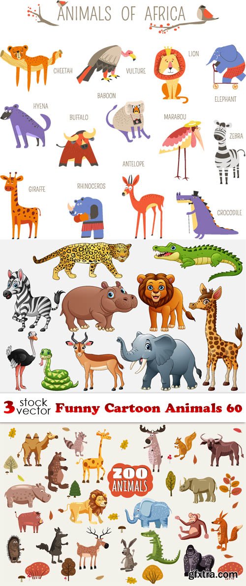 Vectors - Funny Cartoon Animals 60
