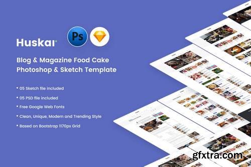 HUSKAR - Blog & Magazine Cake, Food Template