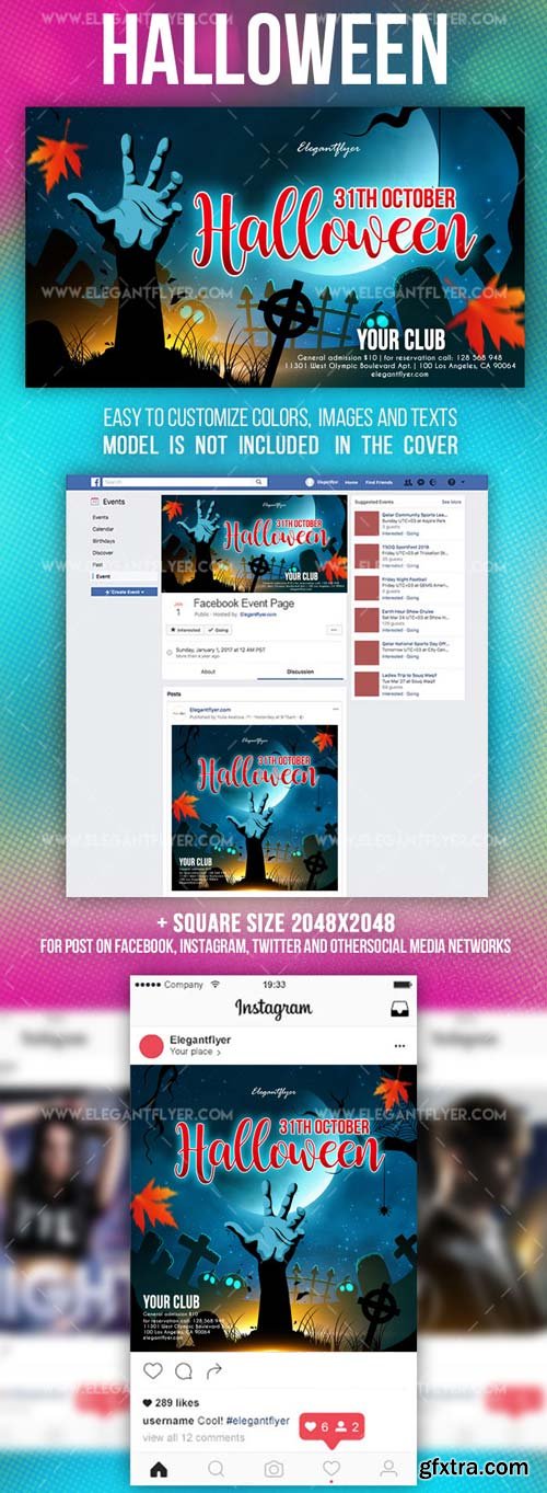 Halloween v3 2018 Facebook Event + Instagram template
