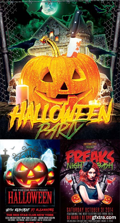 Halloween Night 4in1 V3 Flyer Template