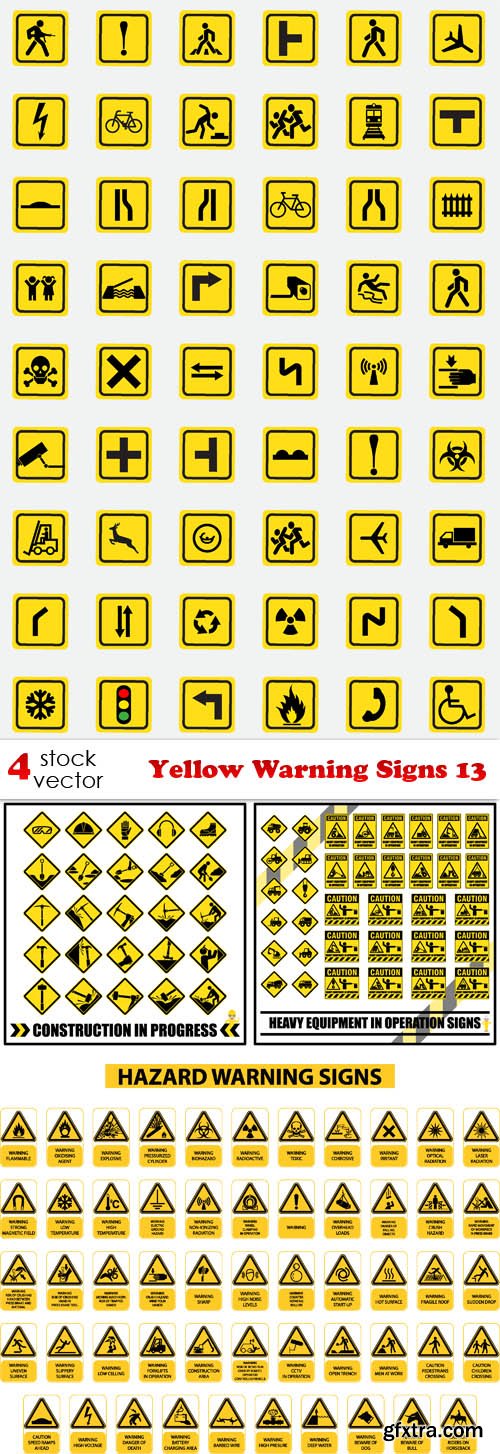 Vectors - Yellow Warning Signs 13