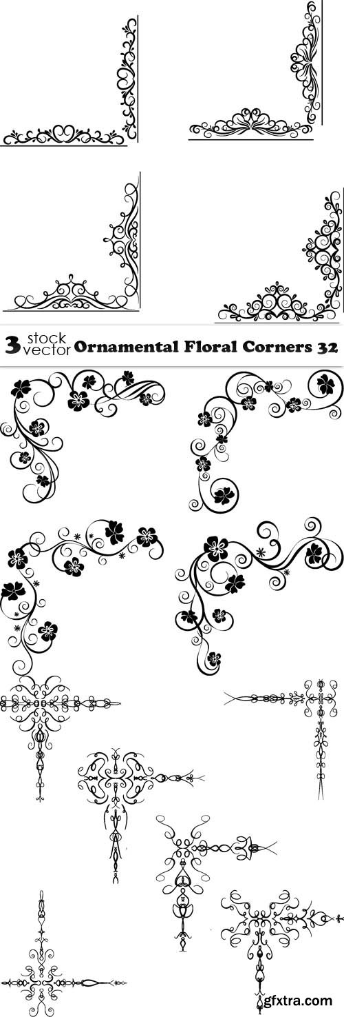 Vectors - Ornamental Floral Corners 32