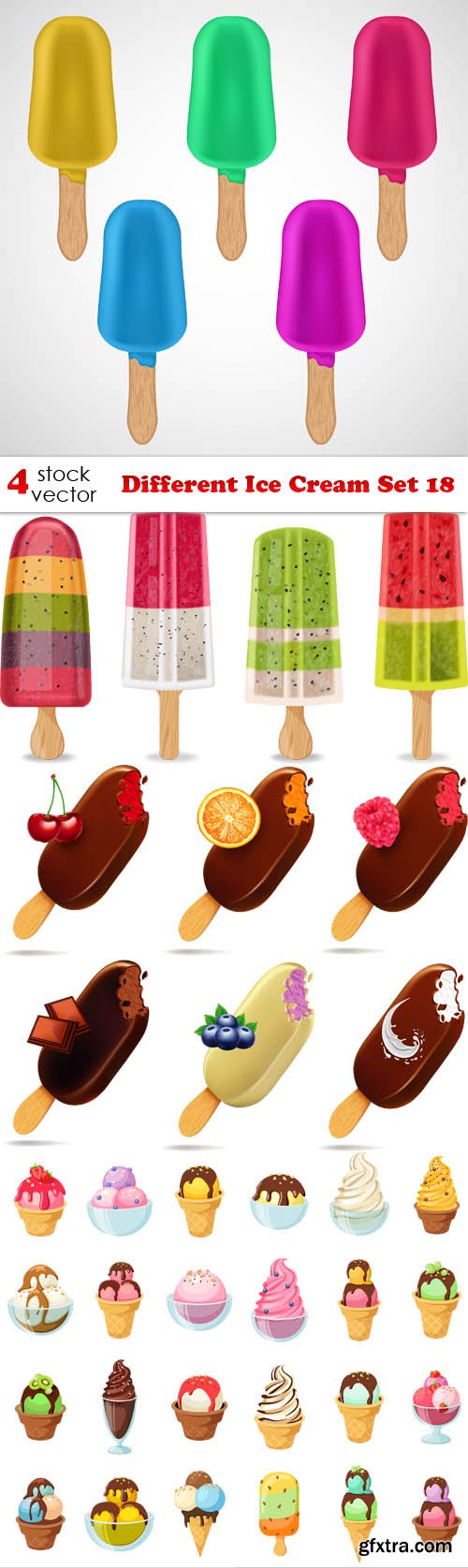 Vectors - Different Ice Cream Set 18
