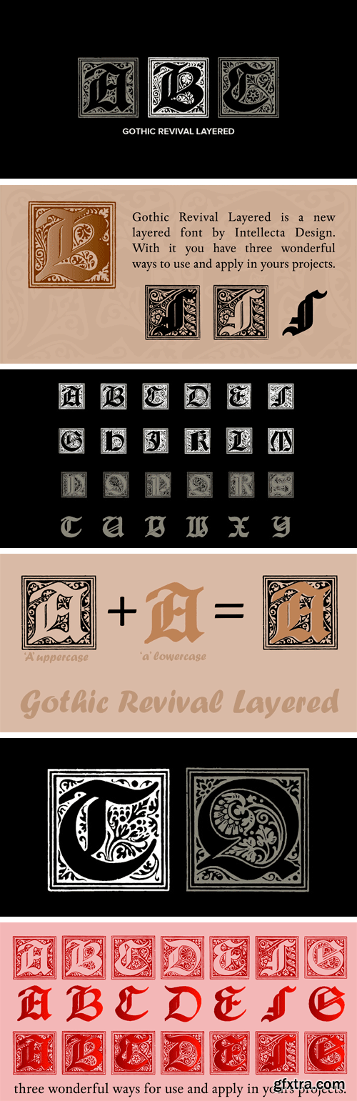 Gothic Revival Layered Font Family