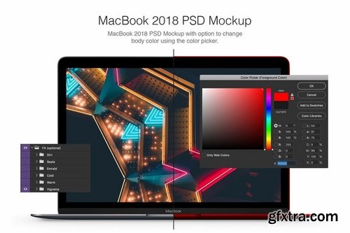 MacBook 2018 PSD Mockup Front View