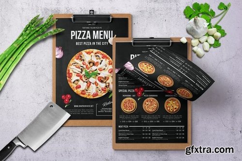 Single Page Pizza Menu A4 & US Letter