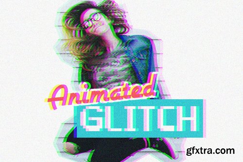 Animated Glitch Photoshop Action ATN