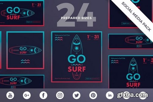 Surf Sport Club Social Media and Banner Pack Template