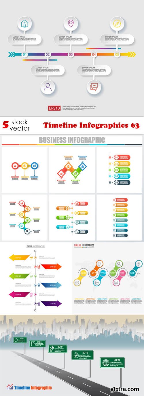 Vectors - Timeline Infographics 63