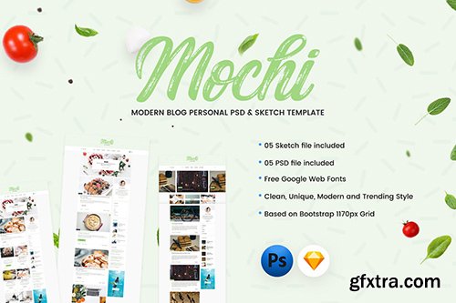 Mochi - Personal Blog PSD & Sketch Template