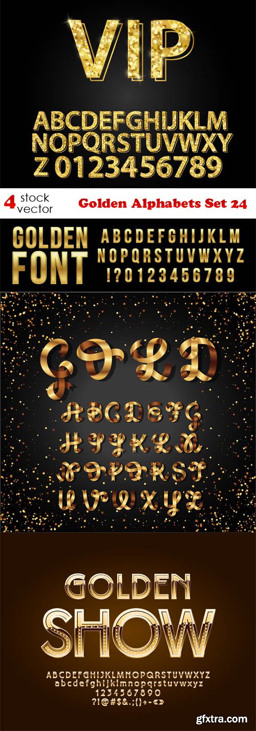 Vectors - Golden Alphabets Set 24