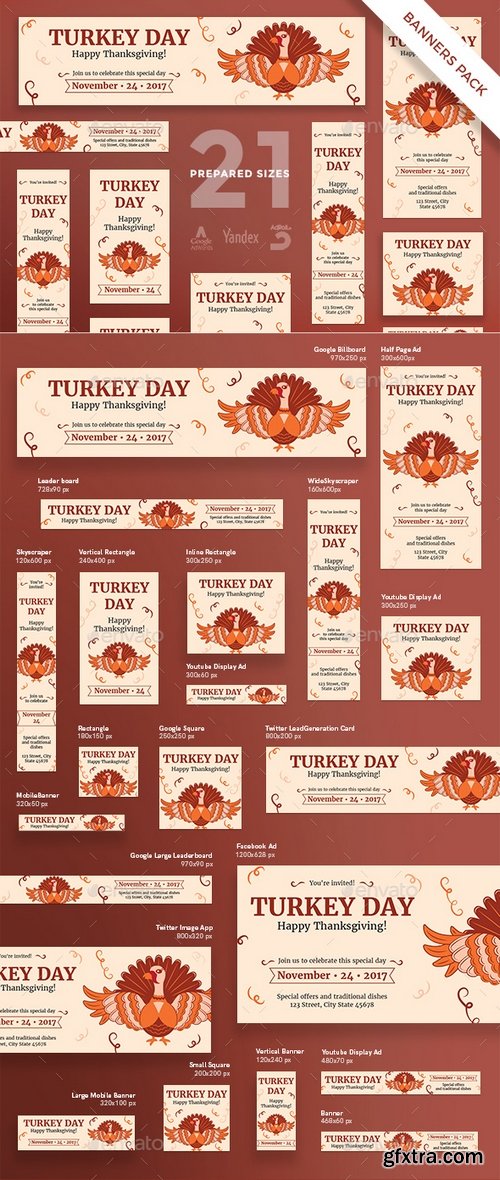 Graphicriver - Turkey Day Banner Pack 20792406