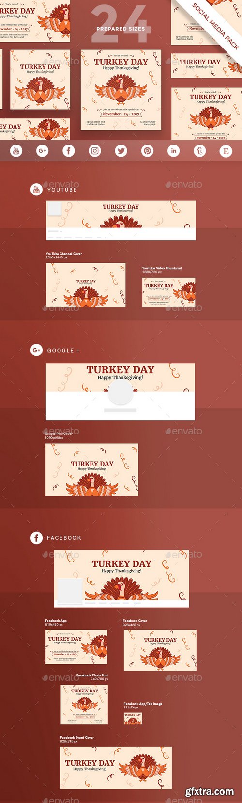 Graphicriver - Turkey Day Social Media Pack 20792428