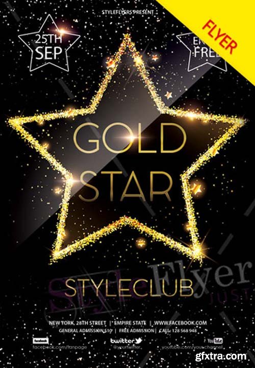 Gold Star V1 2018 PSD Flyer Template