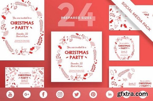 Christmas Party Banner Pack Social Media Templates
