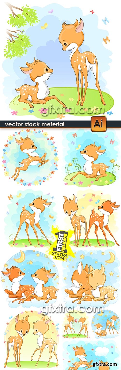 Amusing Deer cartoon an illustration design