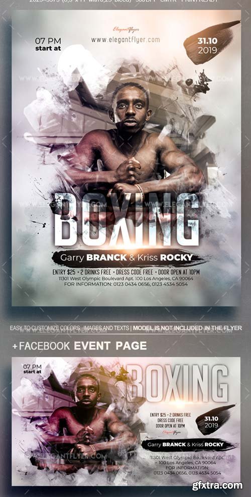 Boxing Event V38 2018 Flyer PSD Template