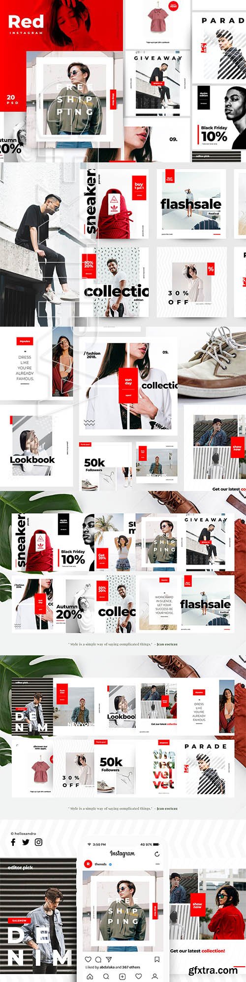 CreativeMarket - The Red - Instagram pack 2927900