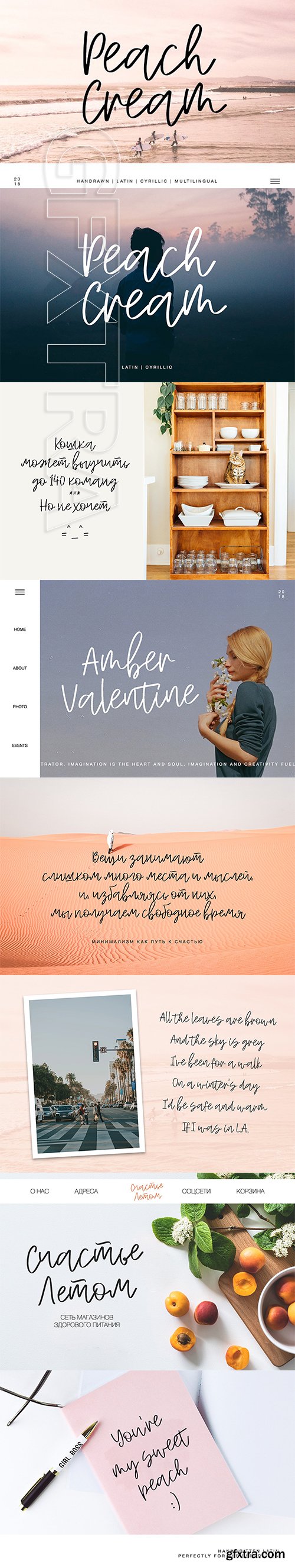 CreativeMarket - Peach Cream Latin & Cyrillic 2924930