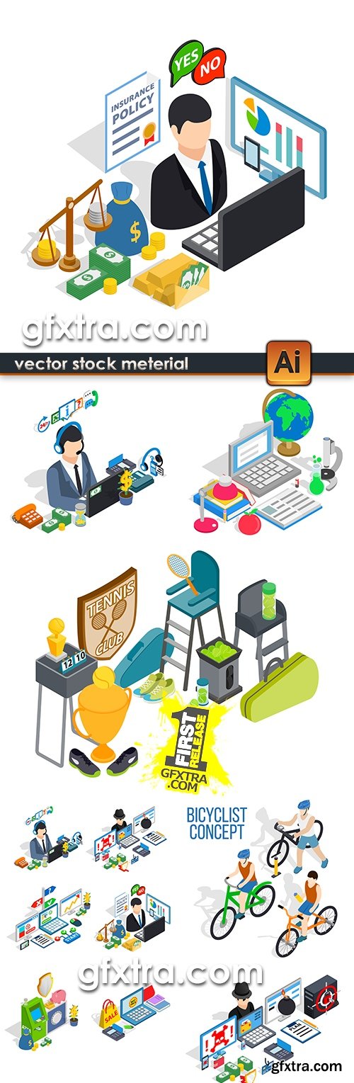 3d isometric business people concept illustration