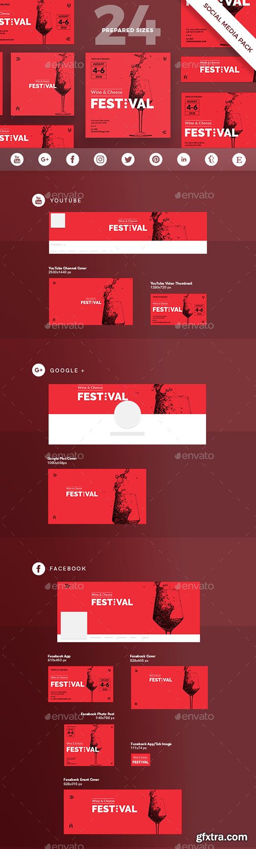 Graphicriver - Wine Festival Social Media Pack Template 20903311