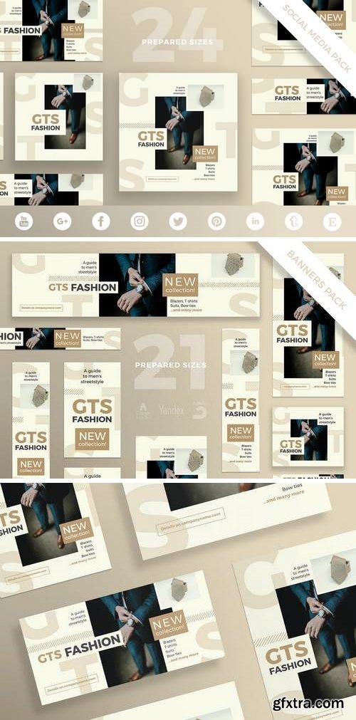 Fashion Clothes Flyer,Poster, Social Media, Banner Pack Template