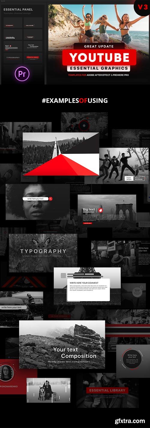 Videohive - Youtube Essential Library | MOGRT for Premiere V3.2 - 21655955