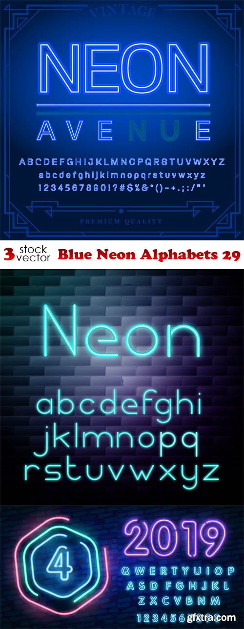 Vectors - Blue Neon Alphabets 29