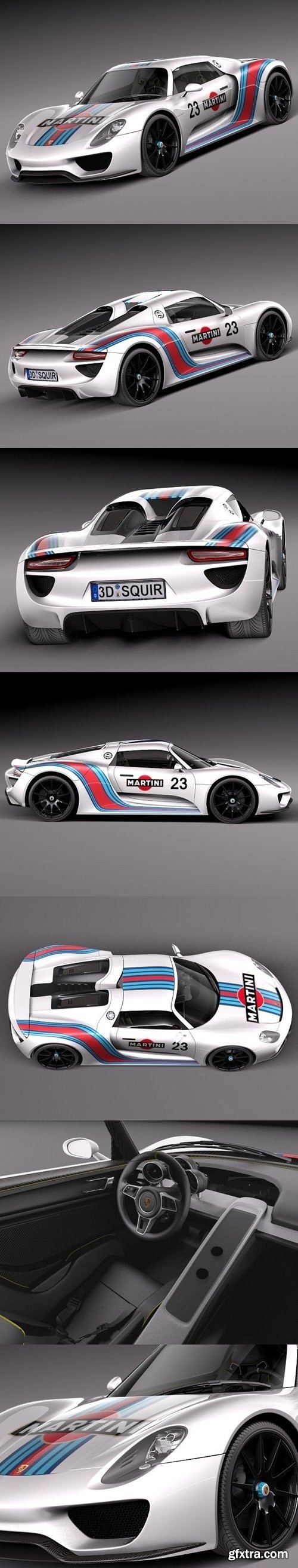Porsche 918 Spyder Martini 2013 3D Model