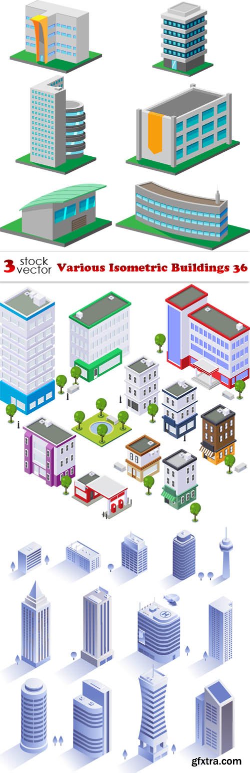 Vectors - Various Isometric Buildings 36