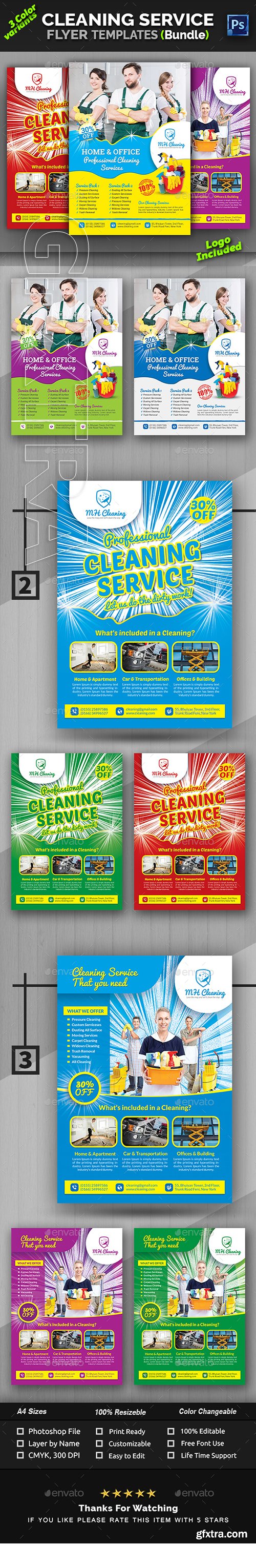 GraphicRiver - Cleaning Service Flyer Bundle 22542613