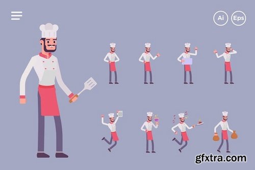 Male Chef Character Set