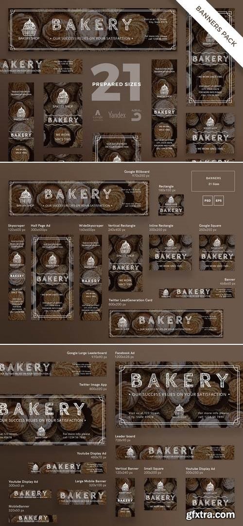 Bakery Shop Banner Pack and Social Media Pack Template
