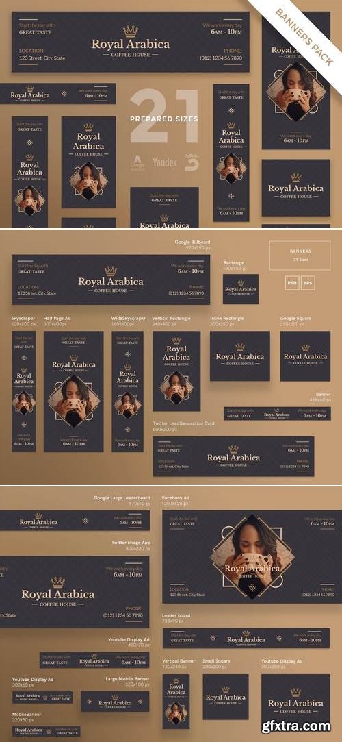 Coffee Cafe Flyer,Poster, Social Media, Business Card, Banner Pack Template