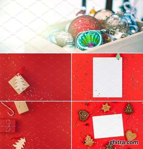 Stock Photos - Christmas greeting postcard mockup