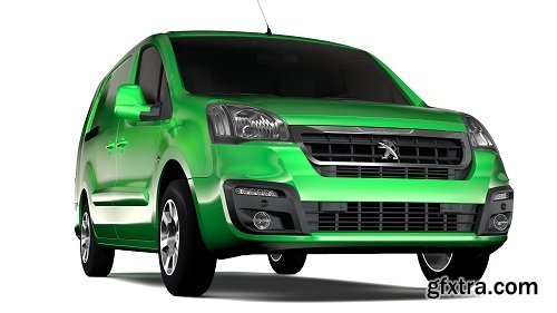 Peugeot Partner Van L2 2slidedoors 2017 3D Model