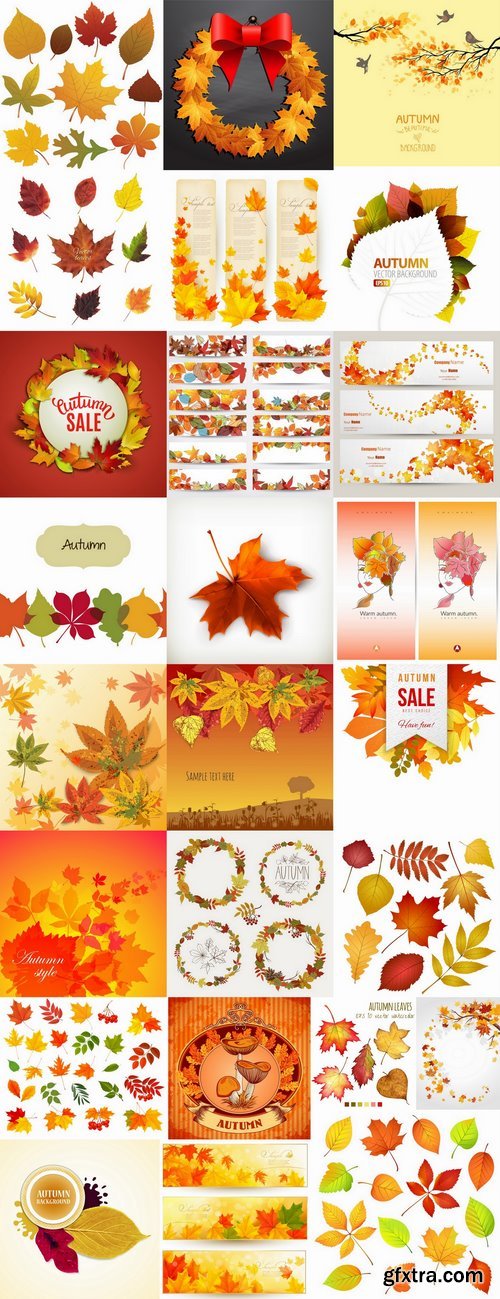 Autumn background is a picture poster flyer banner leaf tree 25 EPS